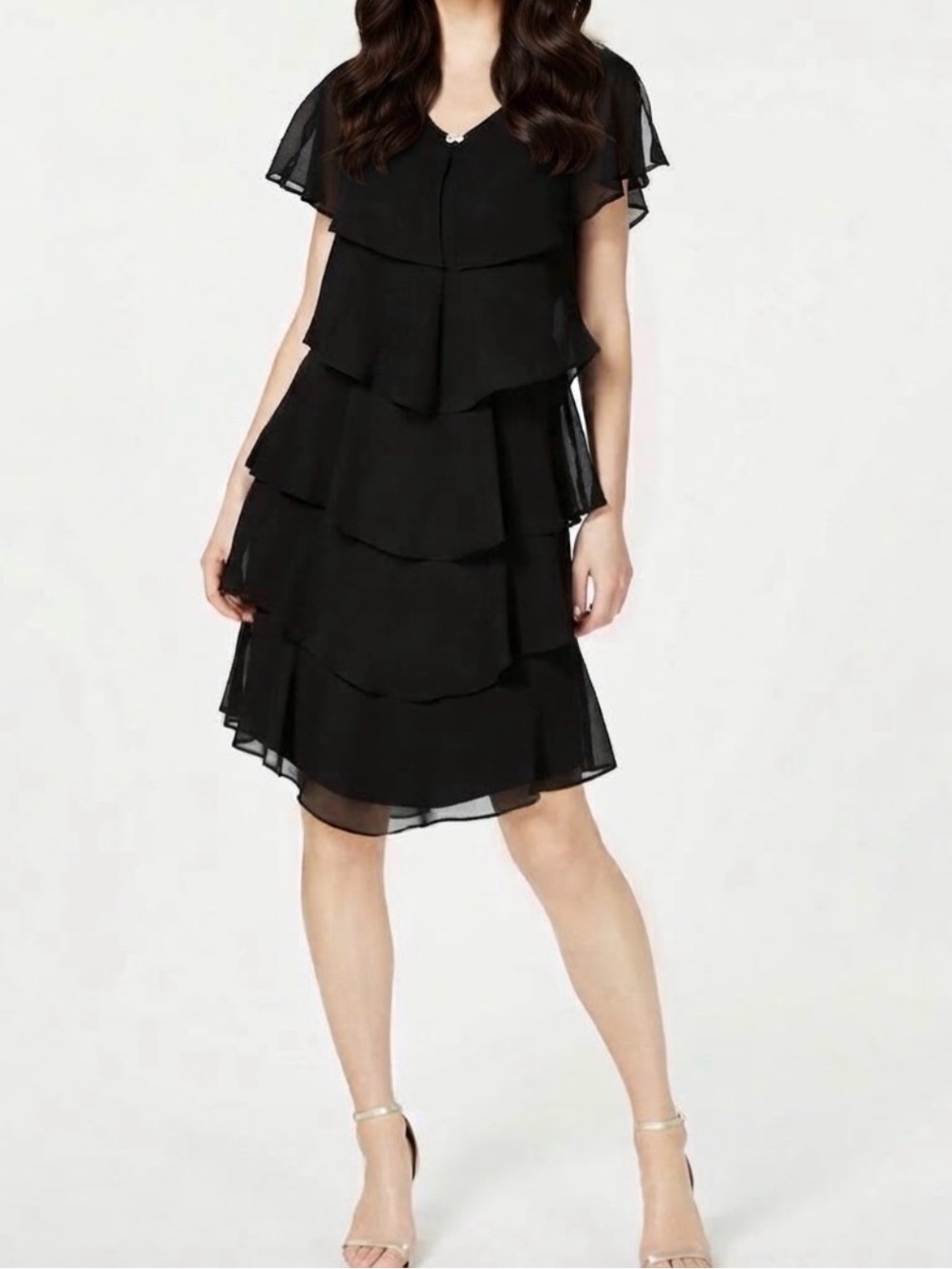PATRA | Black Layered Ruffle Dress | Size 8 | NEVER WORN